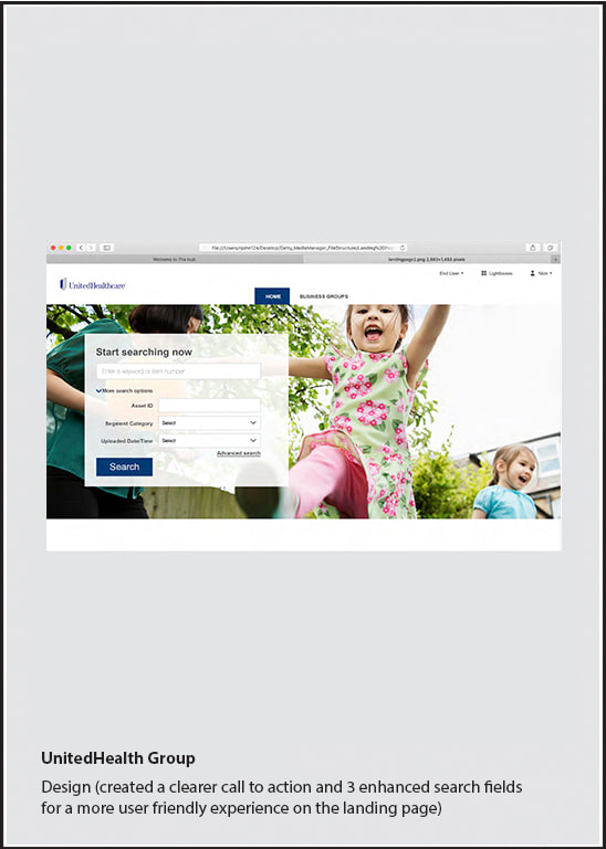 UHG, UX Design, UI Design, Healthcare, landing page design, branding 
